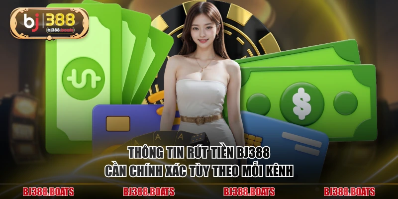 Thông tin rút tiền BJ388 cần chính xác tùy theo mỗi kênh